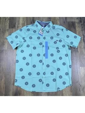NWT Hurley Tropical Hawaiian Button-Up Patio Surf Floral Short Sleeve Large